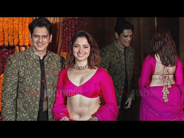 Tamannaah Bhatia looking Stunning arrives with Boyfriend Vijay Verma at Ramesh Taurani Diwali 2024