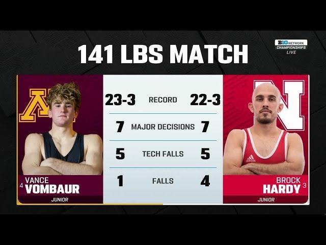 141lbs Nebraska's Brock Hardy vs. Minnesota's Vance Vombaur | 2025 B1G Championship Match