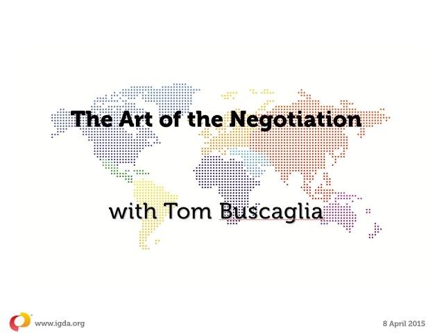 IGDA Webinar, 8 April: The Art of the Negotiation