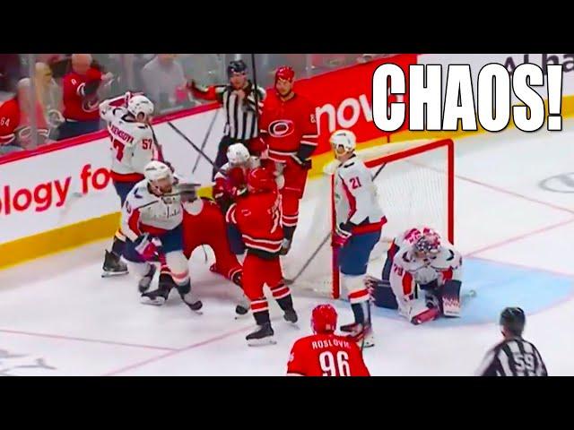 Roslovic, Protas, Wilson, van Riemsdyk, Stankoven Fight | Capitals vs Hurricanes 2025 NHL Highlights