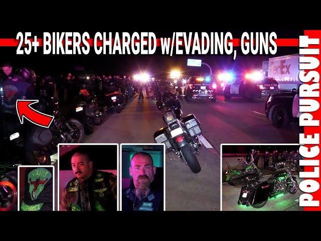 Gang Unit Stops I-15 Freeway, 25+ Vagos  Bikers Charged for Guns, Evading Police | 20241121 (4K)