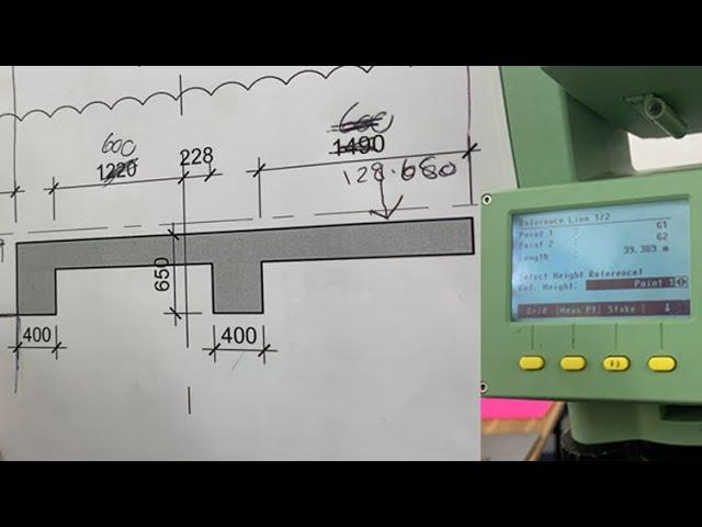 Setting Out Vertical Elements Using Total Station Reference Line program