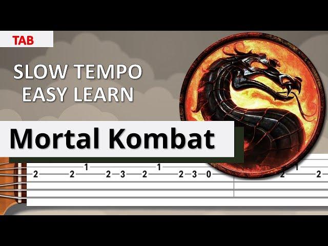 How to play Mortal Kombat on a guitar. Guitar tabs for beginners at a slow tempo