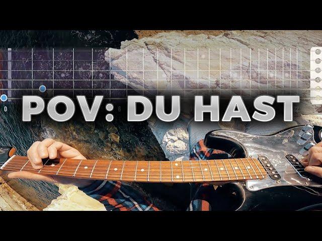 Learn in 12.7 seconds "Du hast" by Rammstein guitar tutorial with tabs