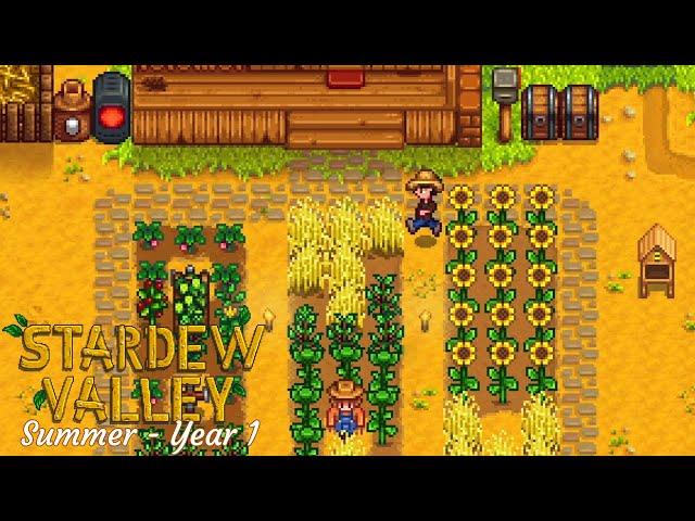 STARDEW VALLEY Chill gameplay for relax or study - Full summer Year 1 | No commentary