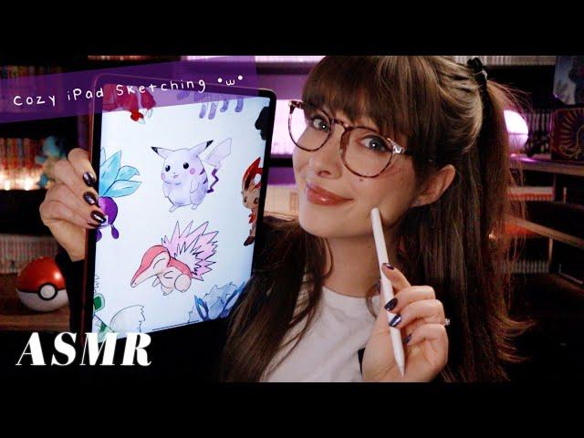 ASMR ️ Drawing YOUR Shiny Pokémon Ideas!  Pen Sketching, Paper & Lid Sounds & Whispered Rambles