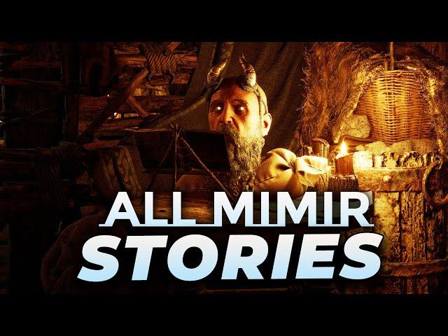 God of War Ragnarok ALL MIMIR STORIES + TALES - All Kratos Mimir Atreus Freya Sled + Boat Stories