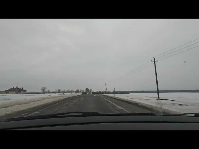 Timelapse road Minsk - Kopyl December 2022 last day of the year