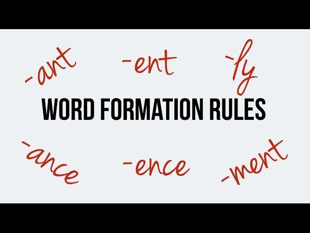 English. Word formation. Suffixes ant, ent, ance, ence, ment. Adverbs with -ly