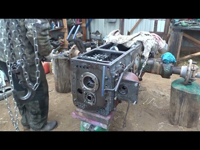 трактор ЮМЗ 6\/разбираем КПП///tractor YUMZ 6\/disassembling the gearbox