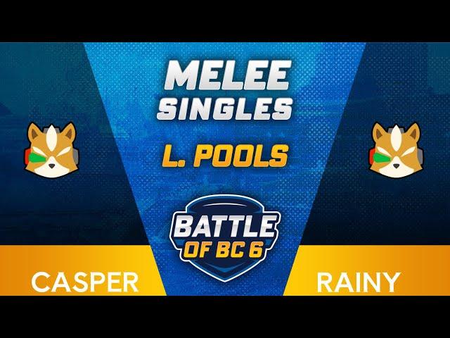 Casper (Fox) vs rainy (Fox) - Melee Singles Losers Top 64 - Battle of BC 6