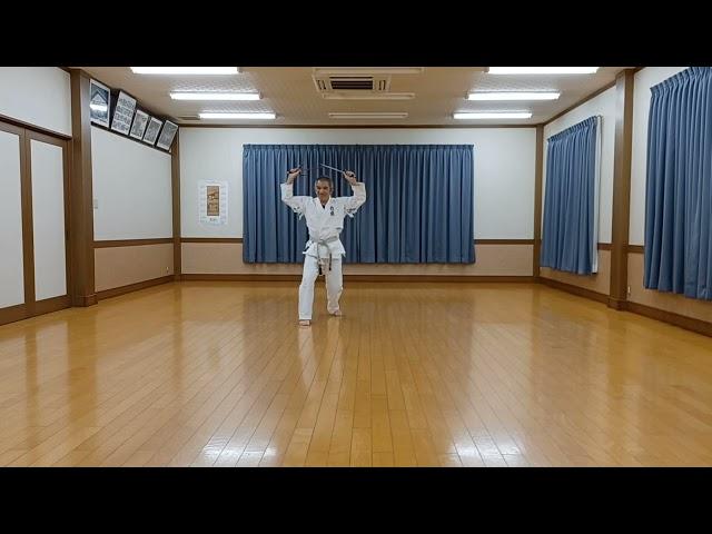 琉球古武道釵術　(型)多和田のサイ(釵)　ryukyukobudo  saijutsu tawata no sai 　忍者 ninja 京都 kyoto