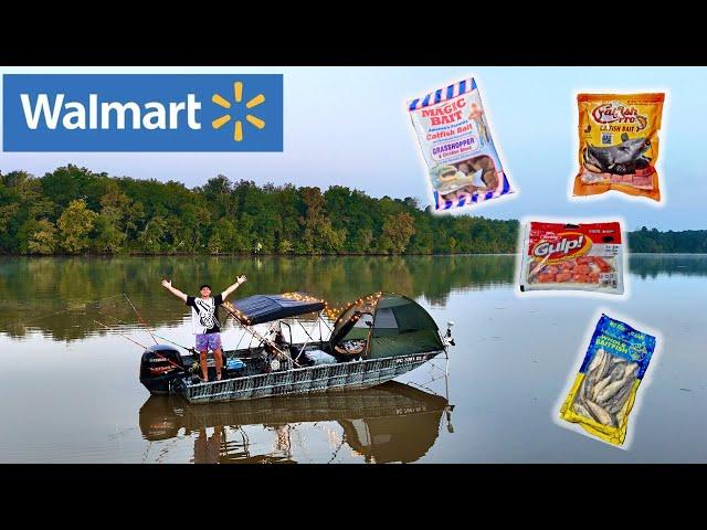 2 DAYS CAT FISHING WITH ONLY WALMART STINK BAIT!! {Boat Camping}