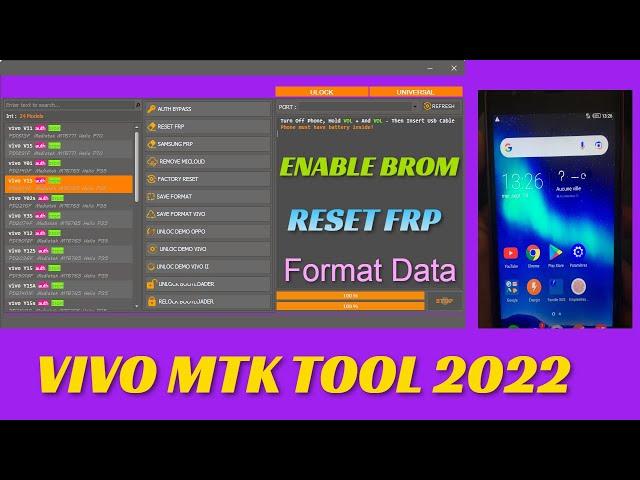 VIVO MTK TOOL 2022 | Reset FRP | Format Data | Enable BROM