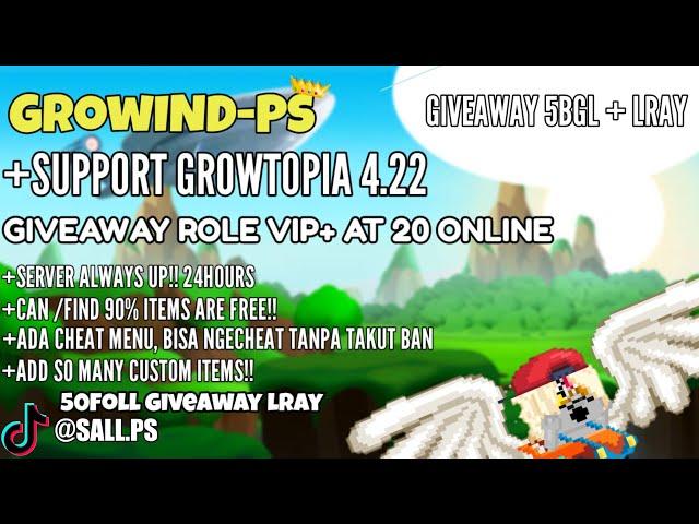 BISA PAKE CHEAT MENU + FIND GRATIS!! | BEST NEW GTPS 2023 | GrowIND-PS