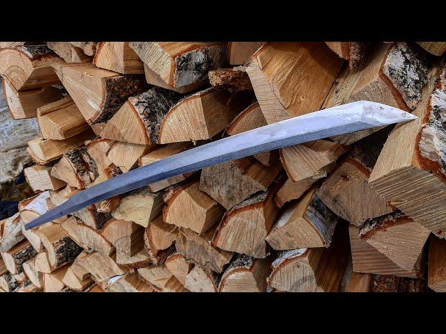 Катана из рессоры\ Ковка и черновая слесарка/ Forging a katana