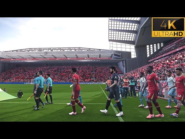 4K | PES 2024 Ultra Realism Graphics & Sound Mod | Liverpool vs Nottingham Forest | 24/25 Season