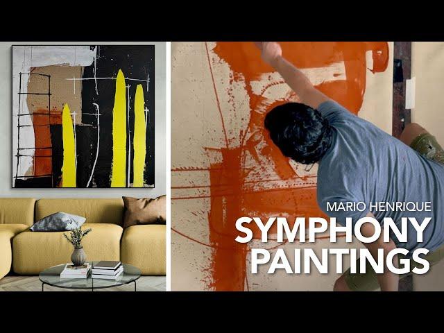 The Symphonies - painting a series of abstract pieces | Mario Henrique at the studio, 2024