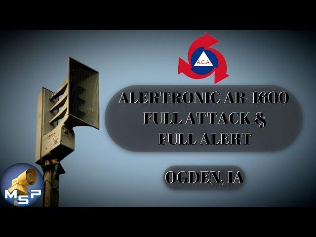 A.C.A Alertronic AR-1600 Tornado Siren Test | Full Attack & Full Alert | Ogden, IA