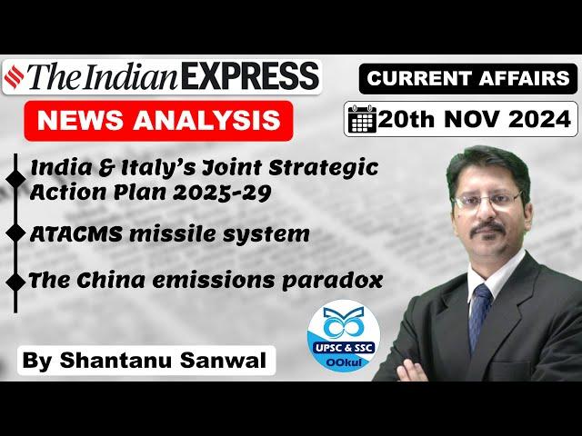 Indian Express Newspaper Analysis | 20 NOVEMBER 2024 | Indian Express EXPLAINED analysis #upsc2025