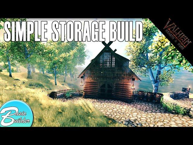 Valheim | How to Build a Simple Storage Warehouse | Hearth & Home | Medieval Village Pt 7