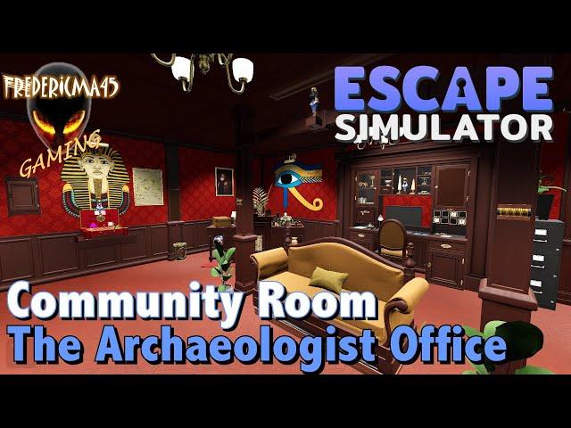 Escape Simulator : THE ARCHAEOLOGIST OFFICE (All Gems Locations) - Community Room