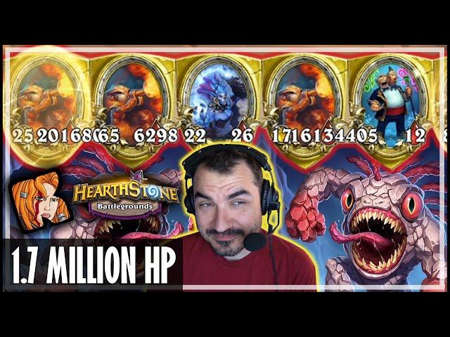 MY BIGGEST MINION EVER! 1.7 MILLION HEALTH! - Hearthstone Battlegrounds