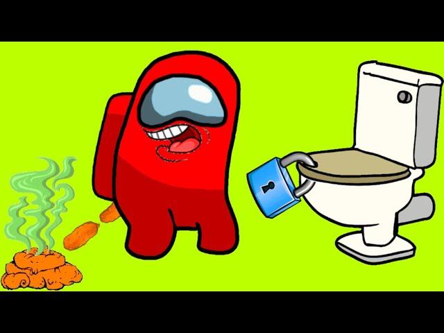 The impostor couldn't poop  Impostor's fart effect  Among us animation