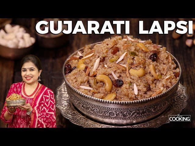 Gujarati Lapsi Recipe | Fada Lapsi | Sweet Dalia with Jaggery | Gujarati Sweet Recipe | Lapsi Recipe