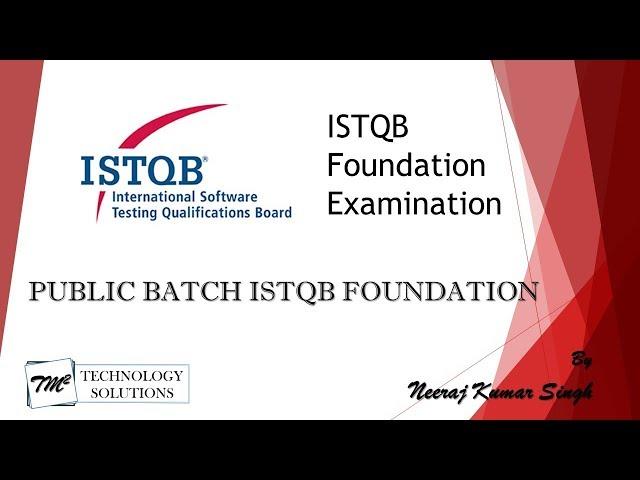 ISTQB Foundation Training in Bengaluru by Neeraj Kumar Singh