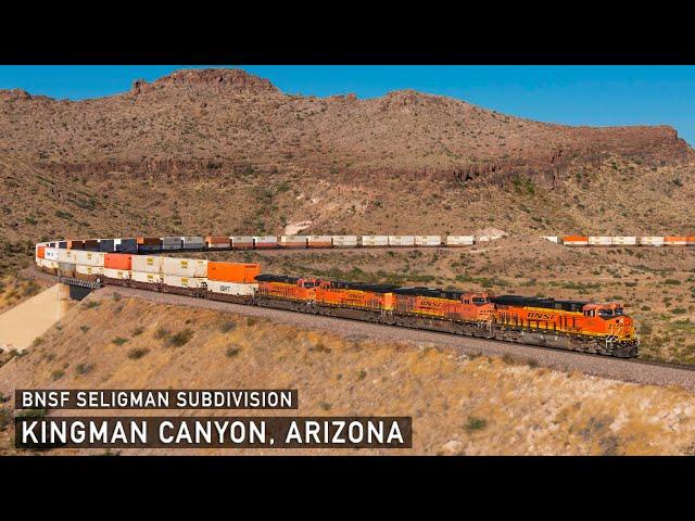 BNSF Freight Trains in Kingman Canyon, Arizona