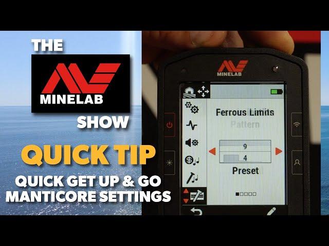 Quick Start Minelab Manticore Metal Detector Settings