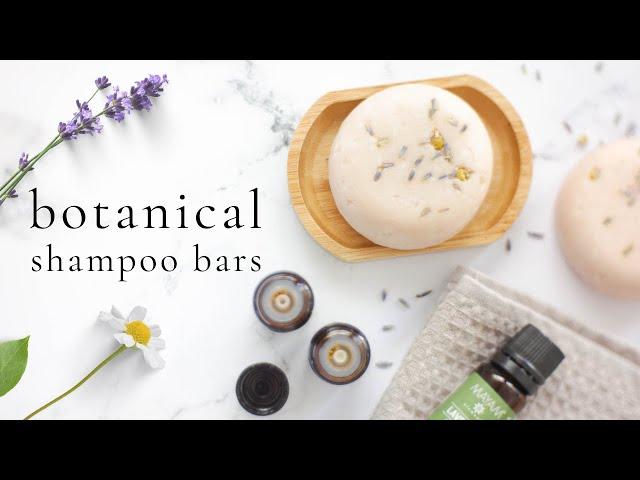 DIY shampoo bars to soothe scalp and condition hair w/ essential oils & flower waters