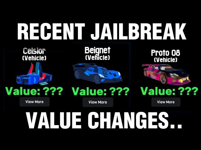 Recent Jailbreak Value changes.. | Roblox Jailbreak