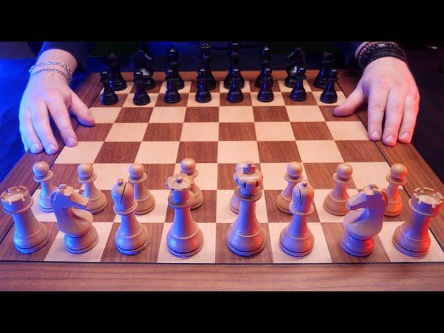 Historical Chess Game Analysis on Wooden Board  ASMR  Kasparov vs Karpov