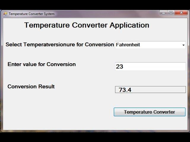 Visual Basic.Net Tutorial Temperature Conversion using Combo Box