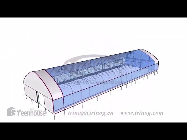 Light deprivation cannabis tunnel greenhouse from Trinog