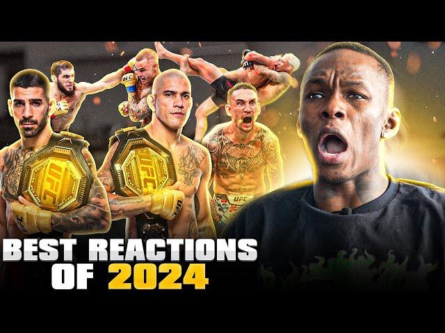 Israel Adesanya Reacting to an INSANE Year of UFC Fights | Best Reactions of 2024