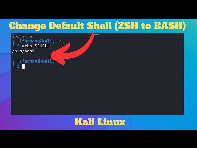 How to change ZSH shell to BASH shell on Kali Linux | Change Default Shell