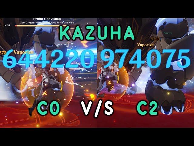 C0 vs C2 Kazuha Damage Test