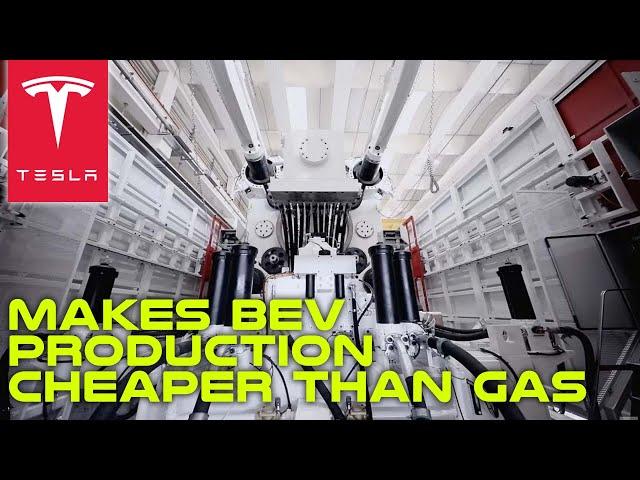 Tesla Gigacasting Makes BEV Production Cheaper Than Gas