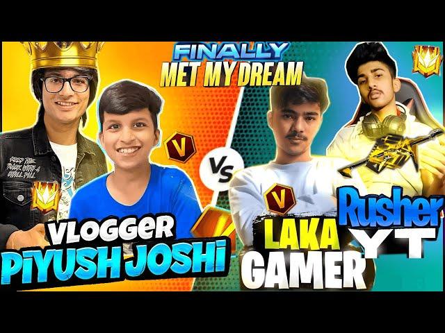 Piyush Joshi & Saurav JOSHI VS Laka Gaming & Rusher YT  @LakaGamingz @piyushjocgaming #laka