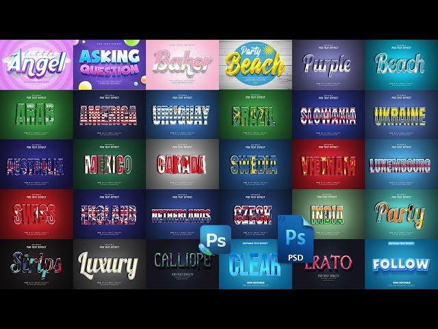 Adobe Photoshop 3D Text Effect Template Psd Free