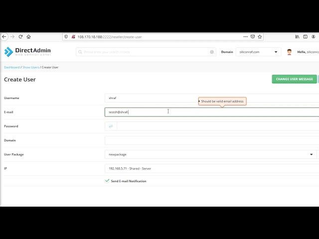 How to create a user in direct admin web hosting control panel - Silicon House Hosting Review-2020