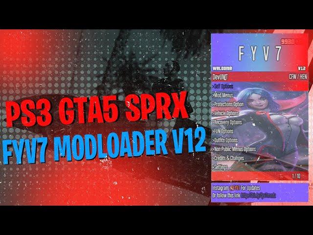 *NEW GTA5* | [HFW/CFW] | FYV7 MODLOADER V12 (DELUXE) SHOWCASE | FREE DOWNLOAD!!!!