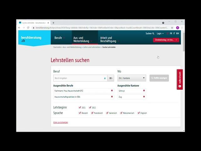 Lehrstelle suchen auf www.berufsberatung.ch - Berufe mit Zukunft - Langzeithelden