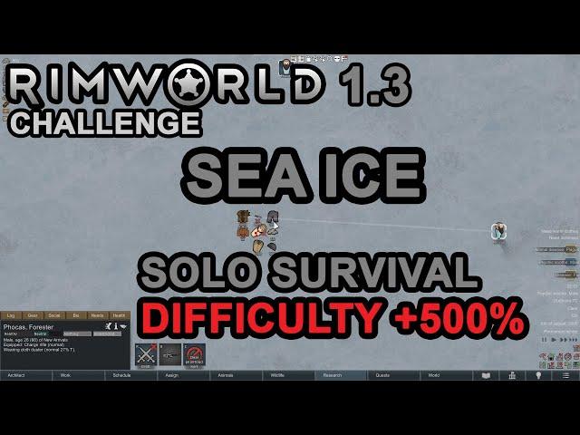 Solo survival on sea ice wasteland with no food, no resources on max difficulty | Rimworld challenge