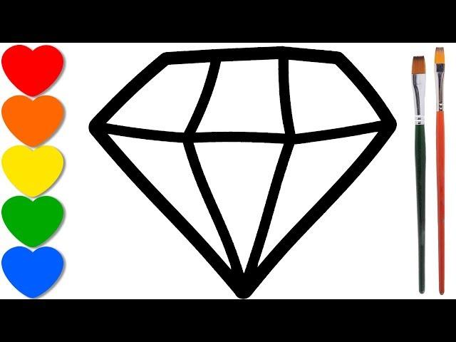 Diamond drawing for kids, coloring pages for toddlers