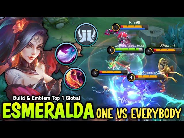 100% TOO STRONG!! NEXT LEVEL PLAY ESMERALDA WITH NEW BUILD & EMBLEM - BUILD TOP 1 GLOBAL ESMERALDA