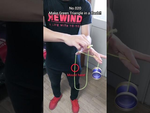 [No.020]🪀Today's Yo-Yo Trick & Tutorial : Make Green Triangle in a flash #yoyo #yoyotricks #ヨーヨー